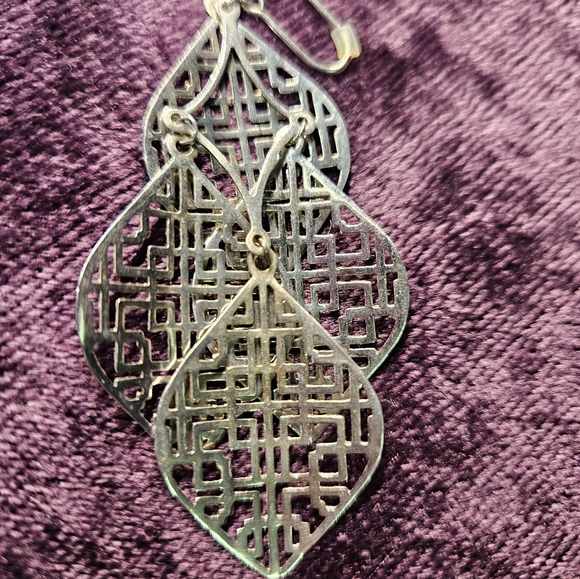 Sterling Silver (unmarked) Chandelier Earrings - Picture 7 of 9